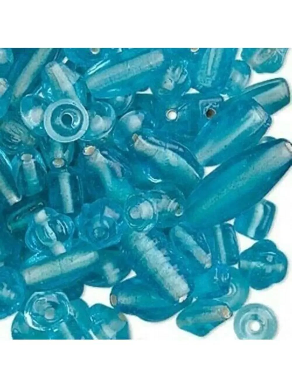 India Glass Beads Assortment Mix Turquoise Blue